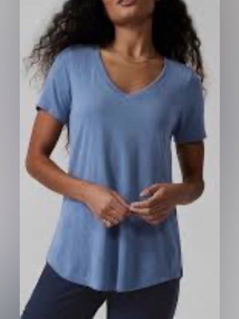 *4/$20* Athleta Breezy Scoop V-Neck Tee, Blue, sz L